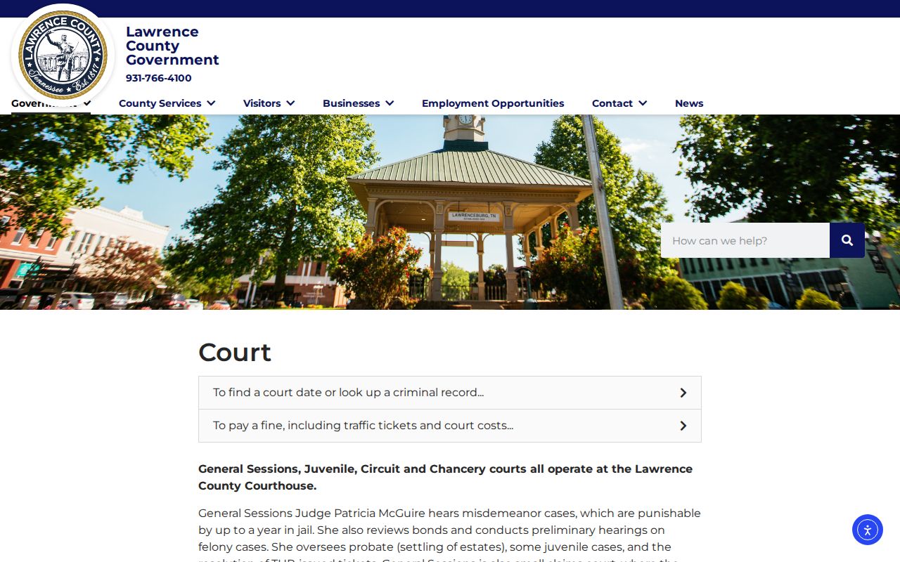 Lawrence County release and criminal court record routing