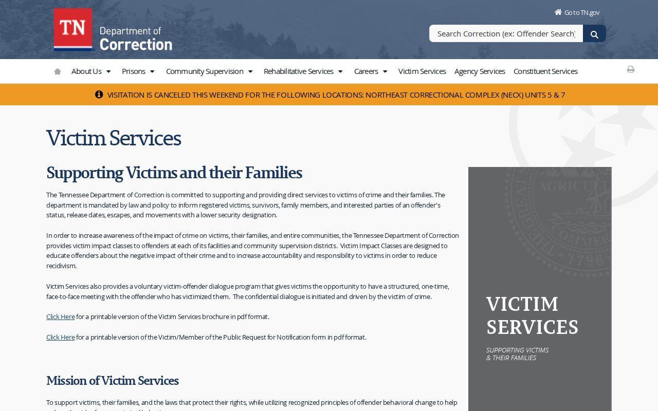 Official Tennessee VINELink release notification instructions for Lawrence County users